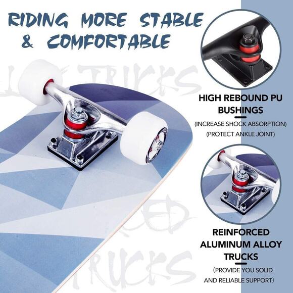 METROLLER Skateboards for Beginners,31 x 8 Complete Standard Skate Boards - Picture 3 of 4